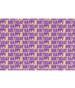 Craft Wrapping Paper With Birthday Print Assorted 70cmx5m