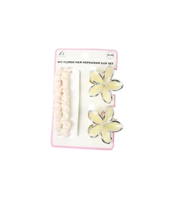 Cream Flower Hair Accessory Set 4pc
