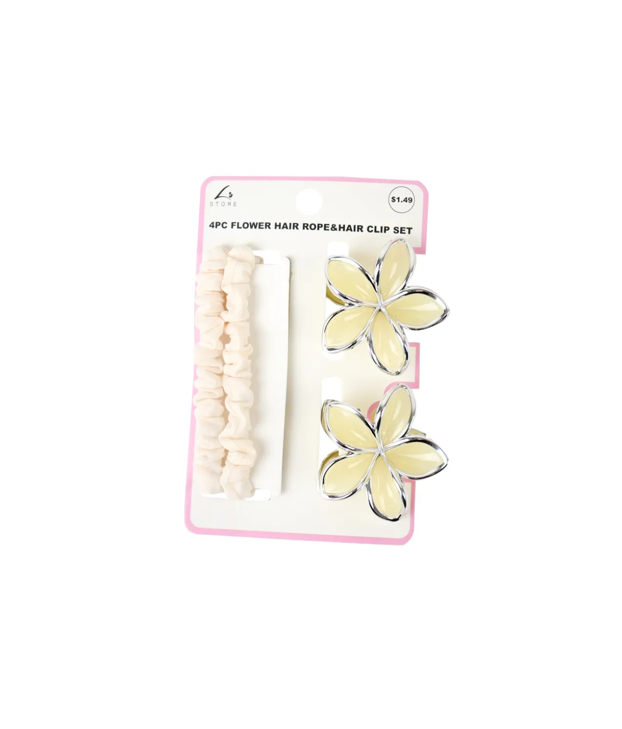 Cream Flower Hair Accessory Set 4pc