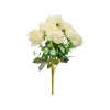 Cream Peony Rose Bush 9 Head 40cm