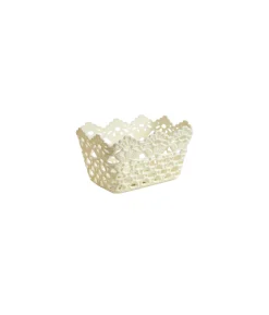 Cream Plastic Storage Bin 15.4×10.4×8.7cm