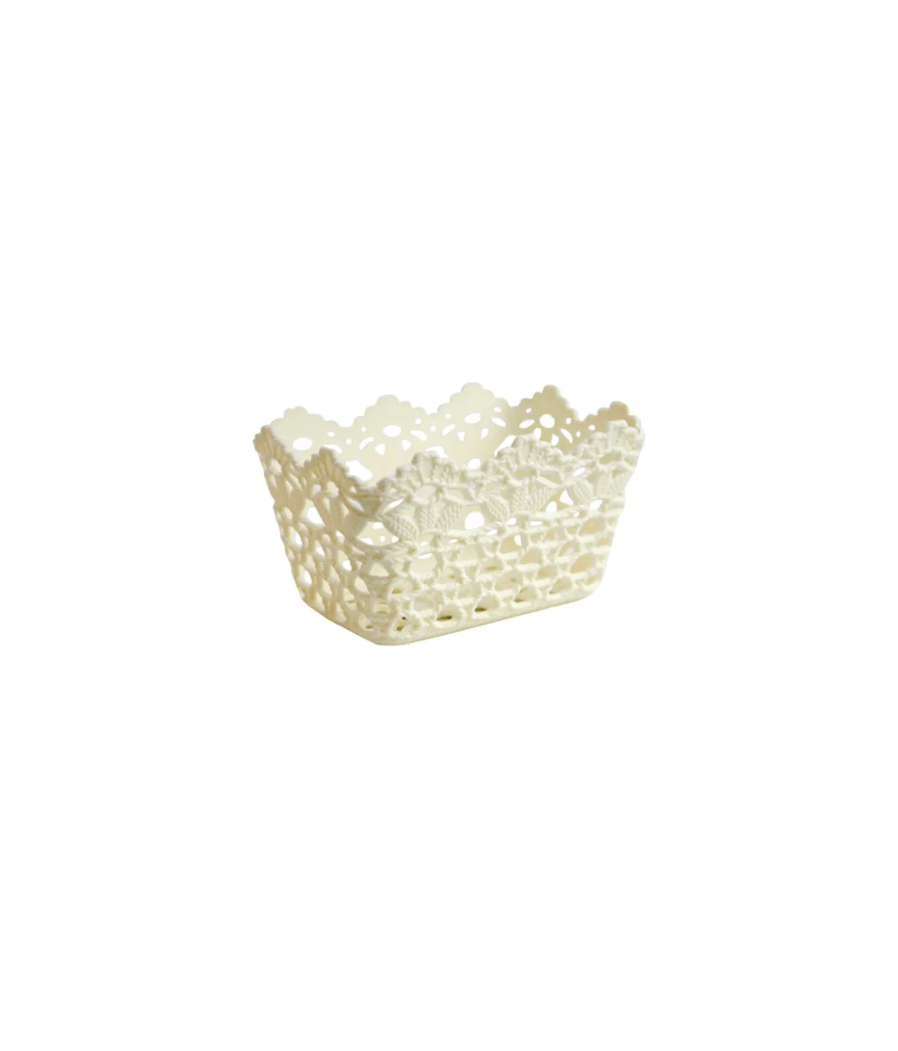 Cream Plastic Storage Bin 15.4×10.4×8.7cm