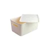 Cream Plastic Storage Bin 28x19x13cm