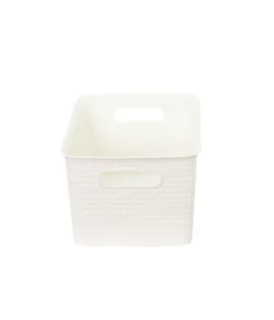 Cream Plastic Storage Box 39.5x26x19 cm