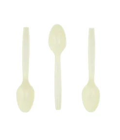 Cream PP Reusable Spoons 50pc 15cm