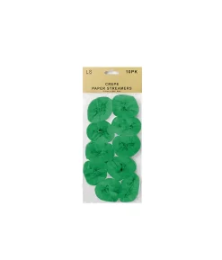 Crepe Paper Streamers Green 10pk