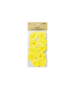 Crepe Paper Streamers Yellow 10pk
