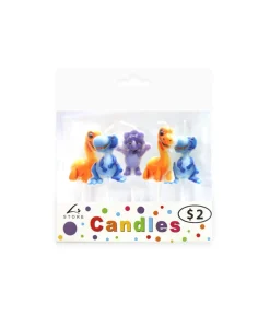 Cute Dinosaur Candles 5pk