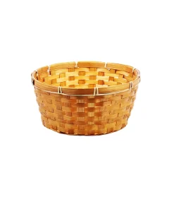 Dark Brown Round Bamboo Baskets 27x12cm