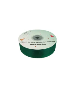 Dark Green Solid Colour Organza Ribbon 2.5cm