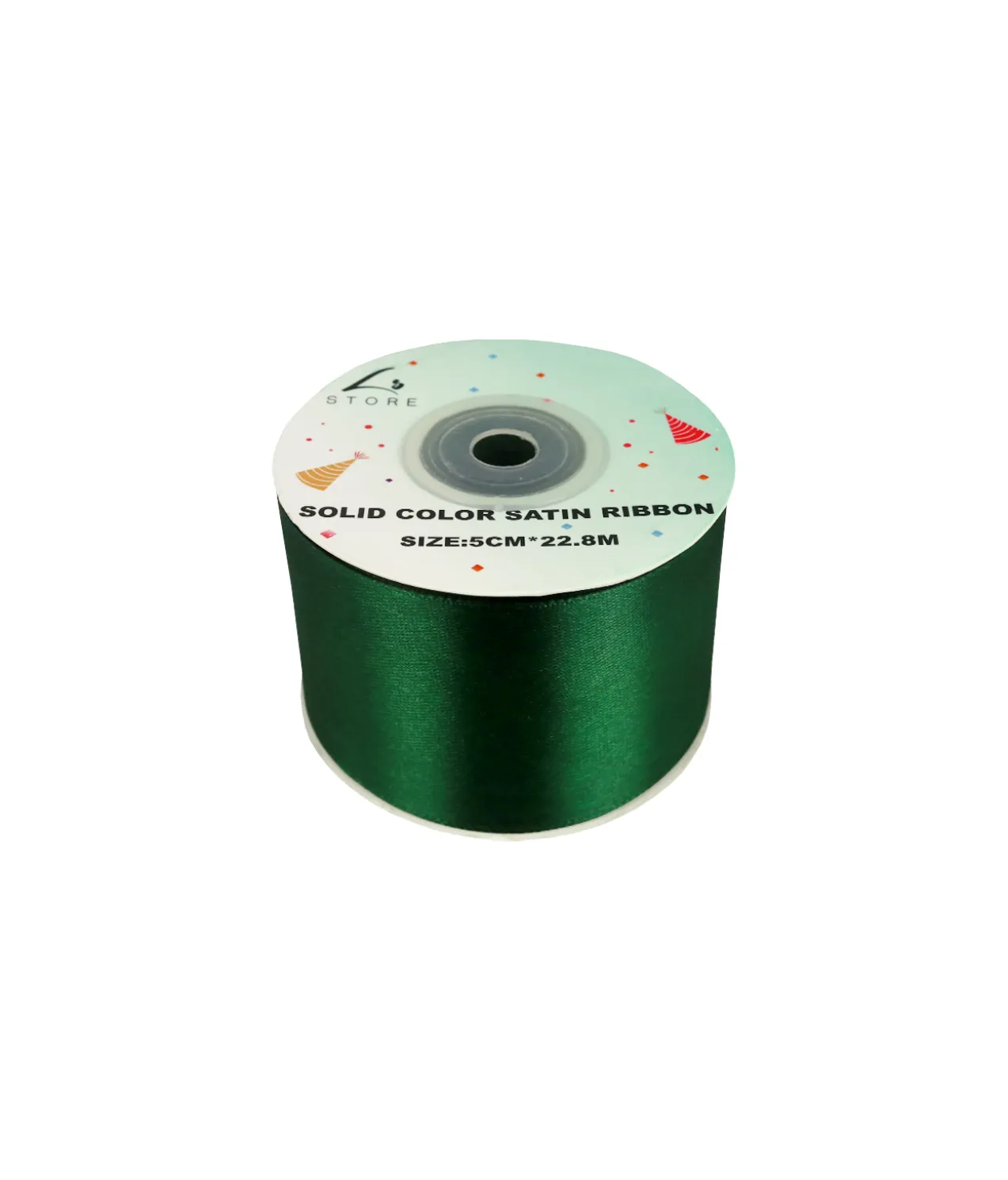 Dark Green Solid Colour Satin Ribbon 5cm