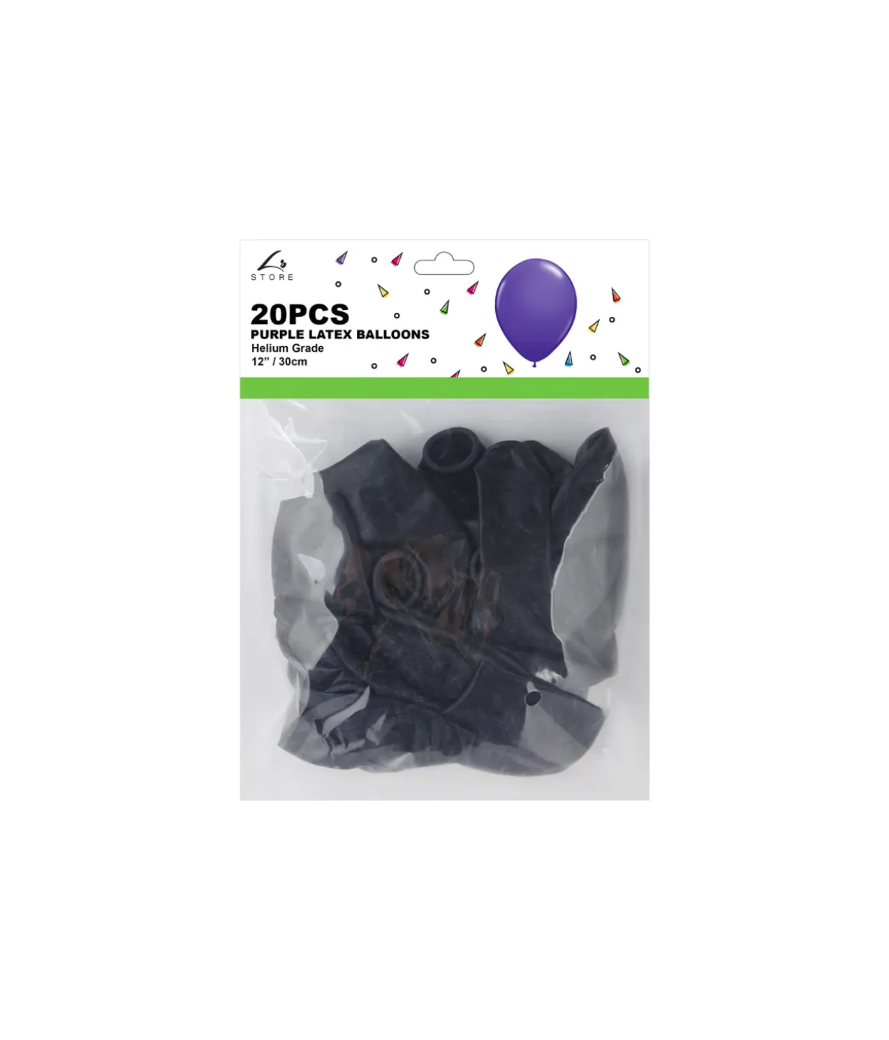 Dark Purple Latex Plain Balloons 12inch 20pk