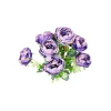 Dark Purple Peony Rose Bush 9 Head 40cm