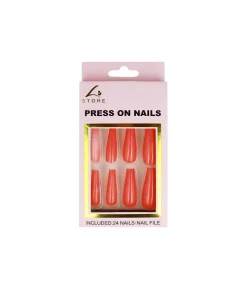 Dark Salmon Press On Nails 24pc