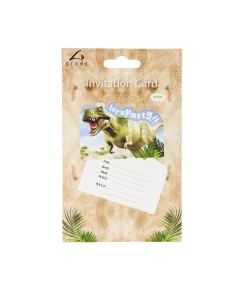 Dinosaur Invitation Card With Envelope 6pcs