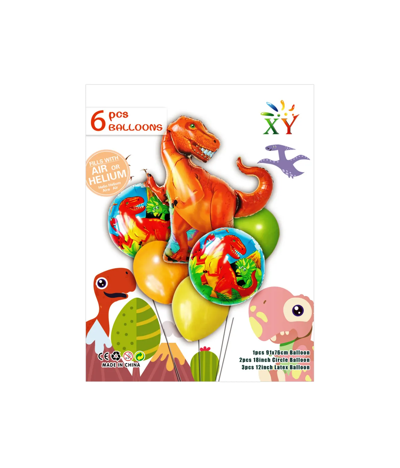 Dinosaur Party Balloon Set 6pc