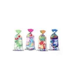 Dinosaur Plastic Treat Bags With Twist Ties 24pk