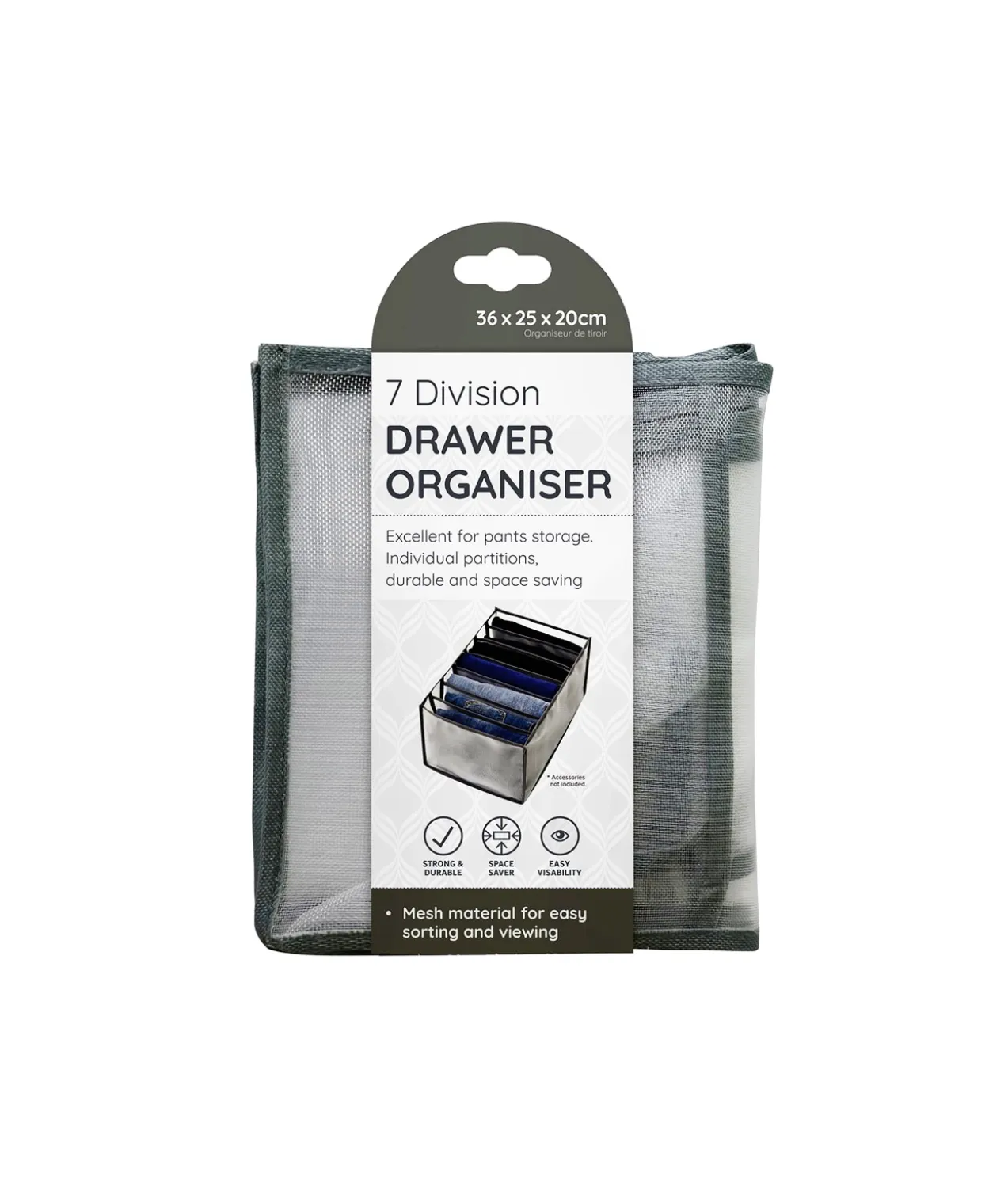 7 Division Drawer Organiser 36 x 25 x 20cm