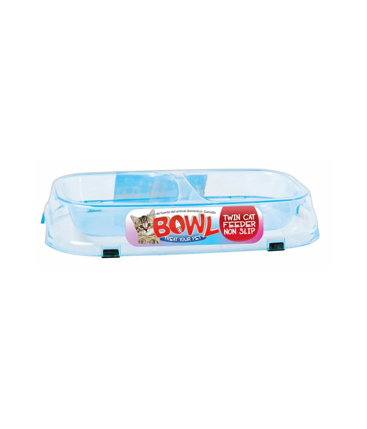Double Transparent Cat Bowl