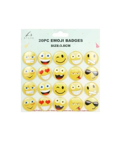 Emoji Theme Badges 3.8cm 20pk