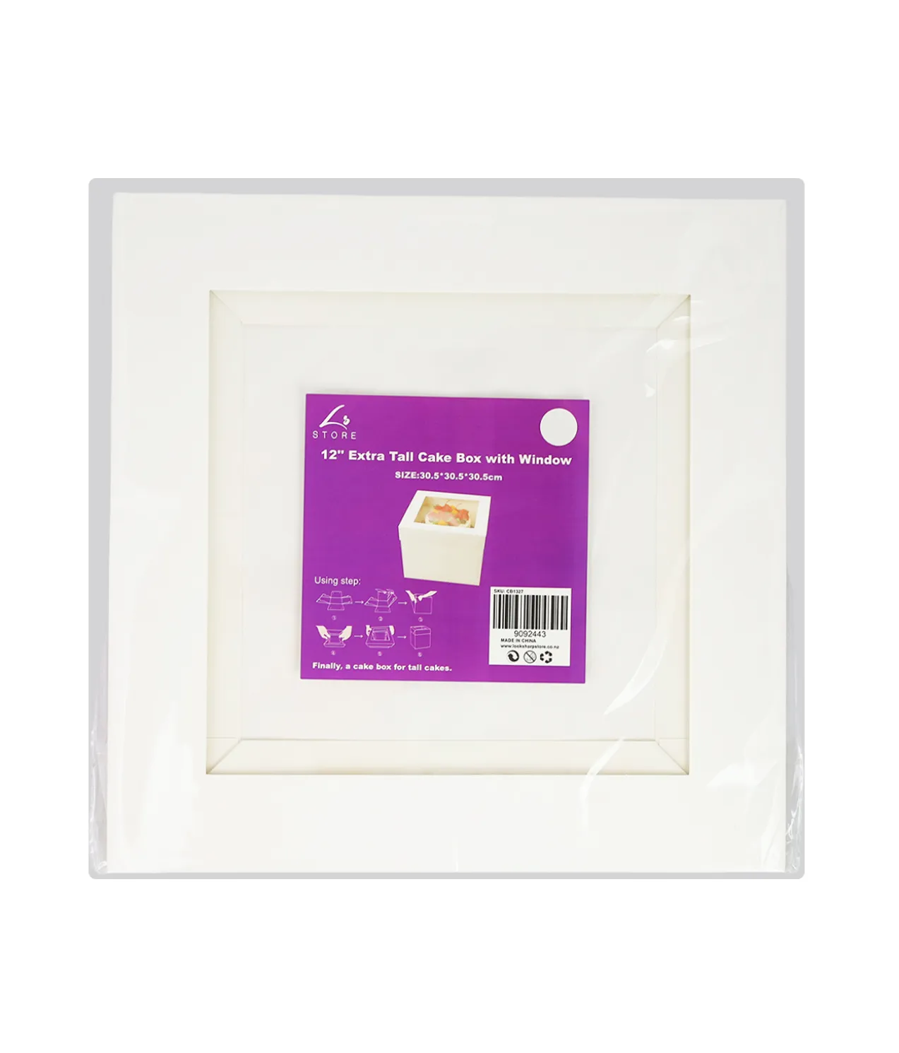 Extra Tall Cake Box with Window 12in