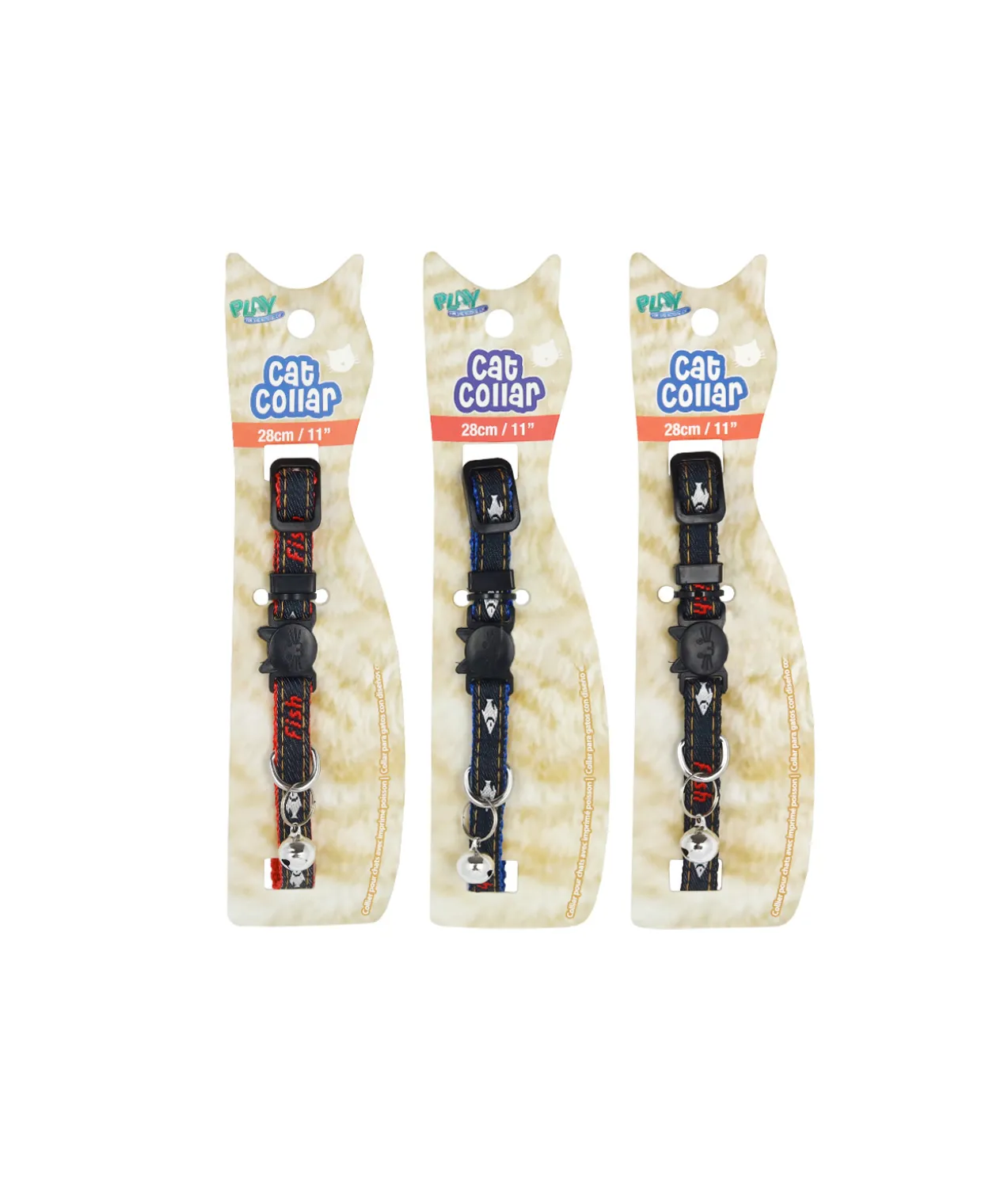 Fish Print Cat Collar Assorted 28cm