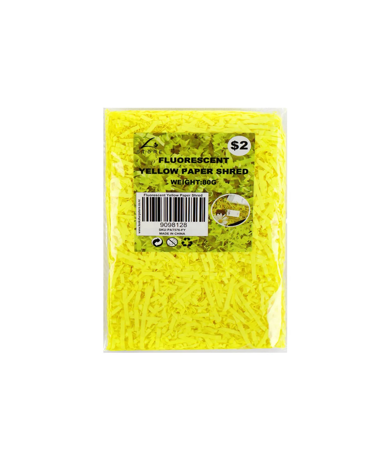 Fluorescent Yellow Paper Shreds 80g