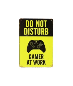 Gamer at Work Humorous Metal Sign 15x20cm 1pc