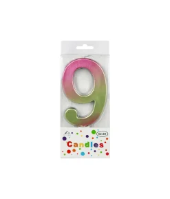 Giant Iridescent Number Candle 9