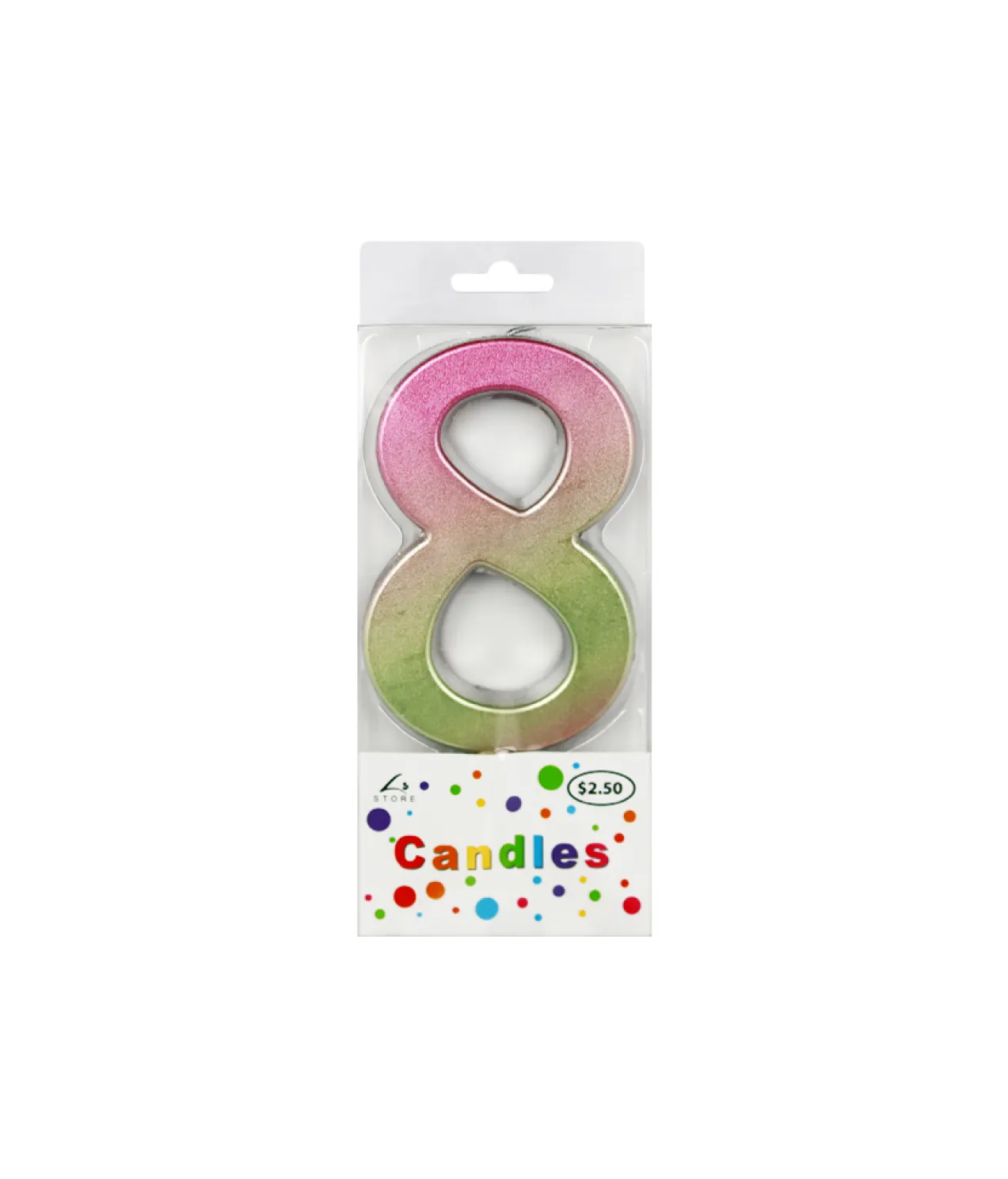 Giant Iridescent Number Candle 8