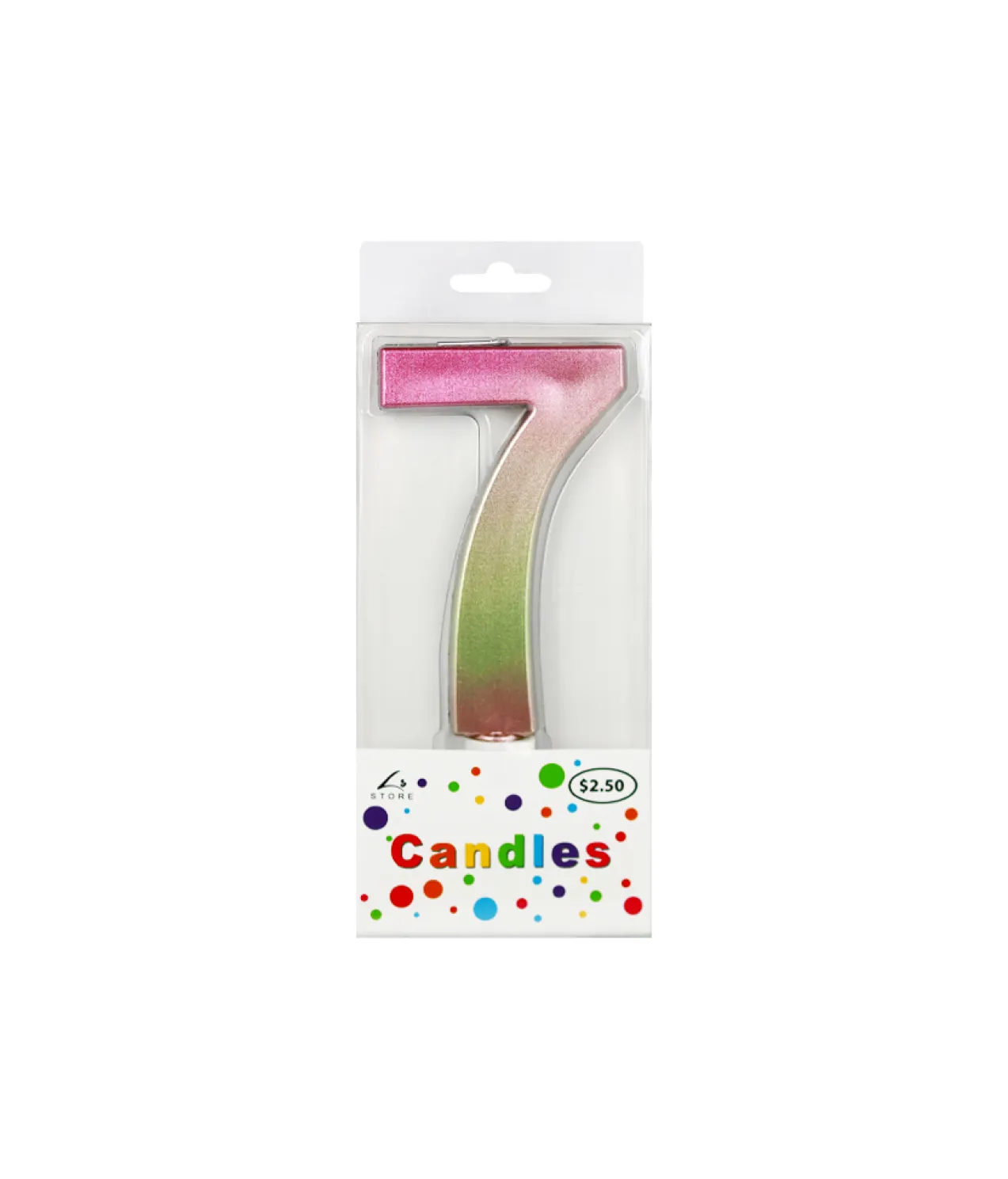 Giant Iridescent Number Candle 7