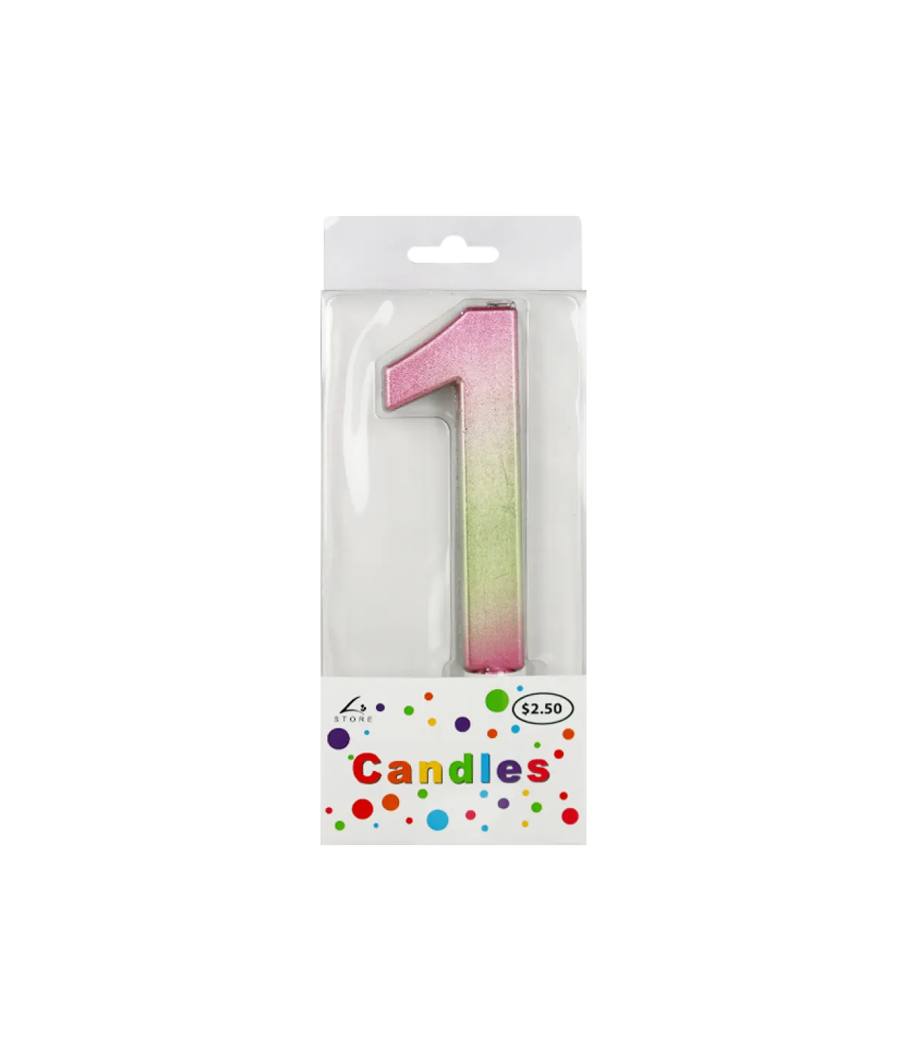Giant Iridescent Number Candle 1