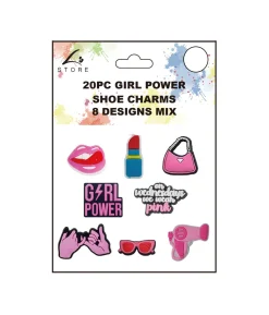Girl Power Shoe Charms 20pc