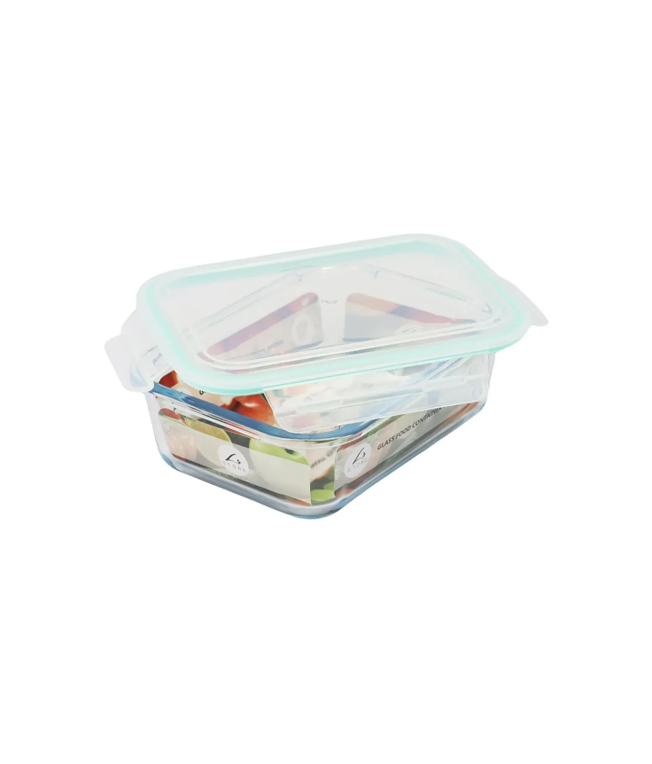 Glass Storage Container With Plastic Snap Lid 20.6×15.6×7.5cm