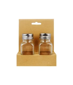 Glass Storage Jars With Metal Lid 2pk