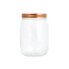 Glass Storage Jar With Copper Lid 980ml 11x11x15.6mm