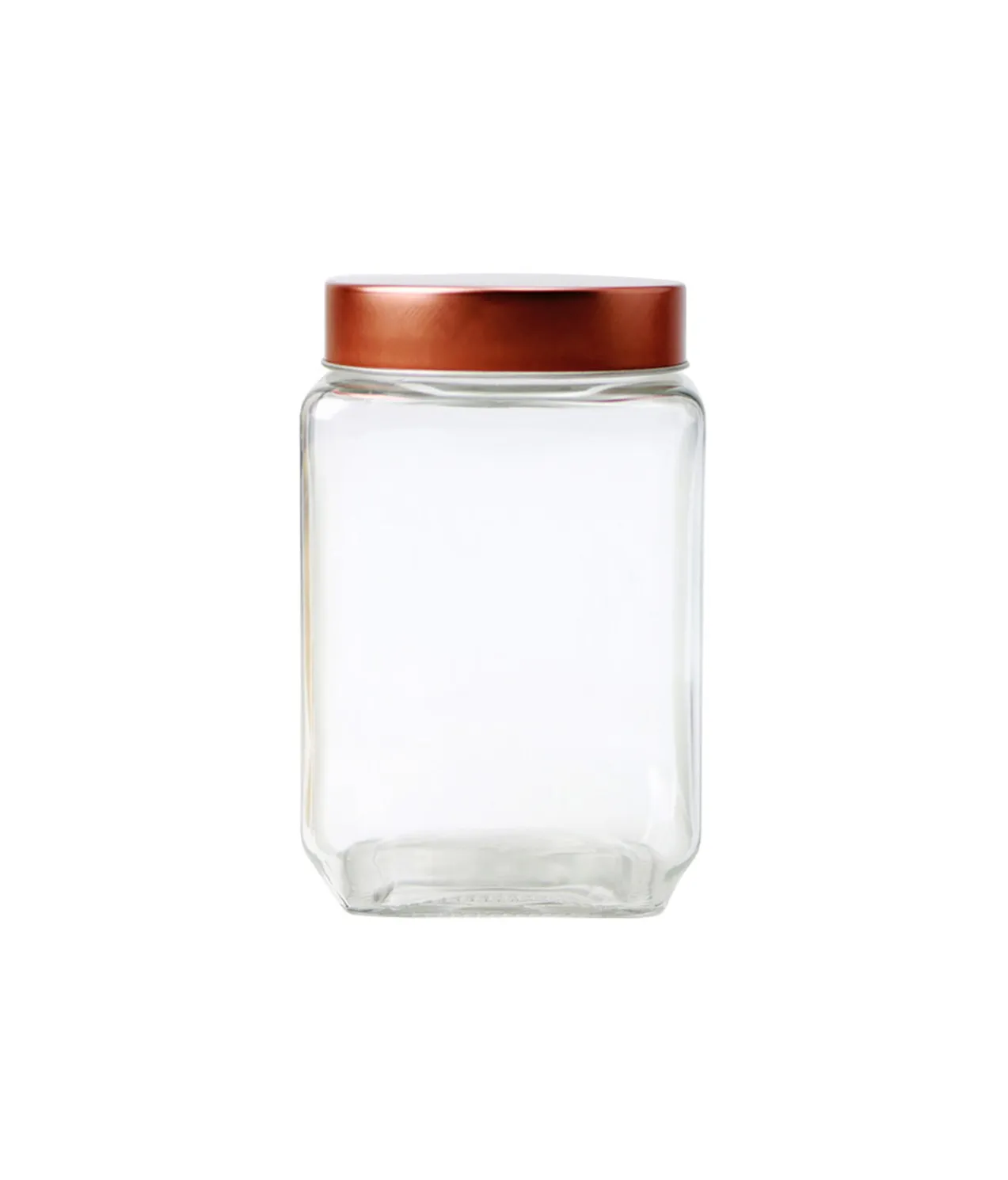 Glass Storage Jar With Copper Lid 9x9x14.6cm