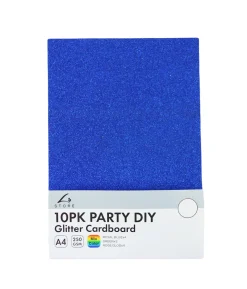 Glitter Cardboard 250gsm MIX A4 10pk