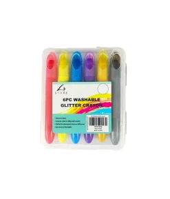 Glitter Color Washable Crayon 6pc