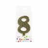 Glitter Gold Number Candle 8