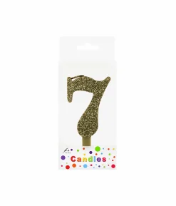 Glitter Gold Number Candle 7