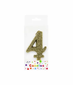 Glitter Gold Number Candle 4