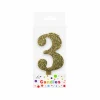 Glitter Gold Number Candle 3