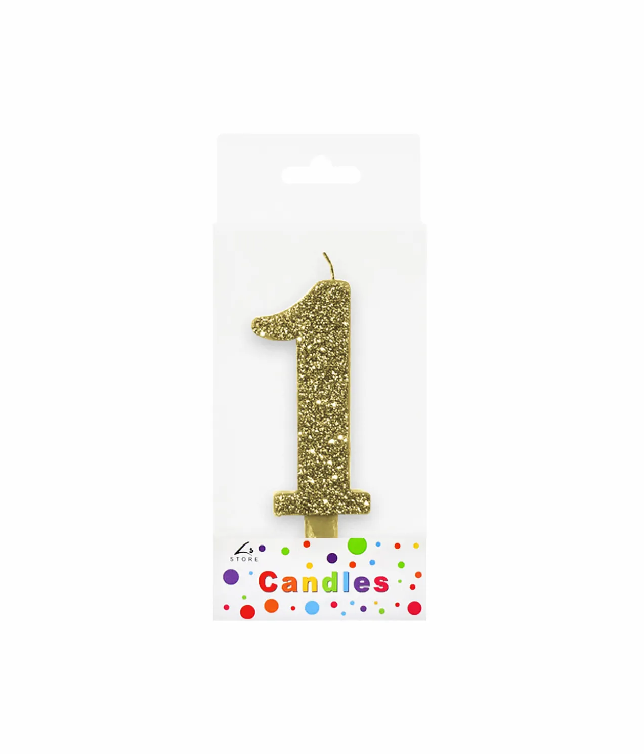 Glitter Gold Number Candle 1