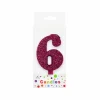 Glitter Magenta Number Candle 6
