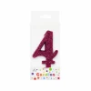 Glitter Magenta Number Candle 4
