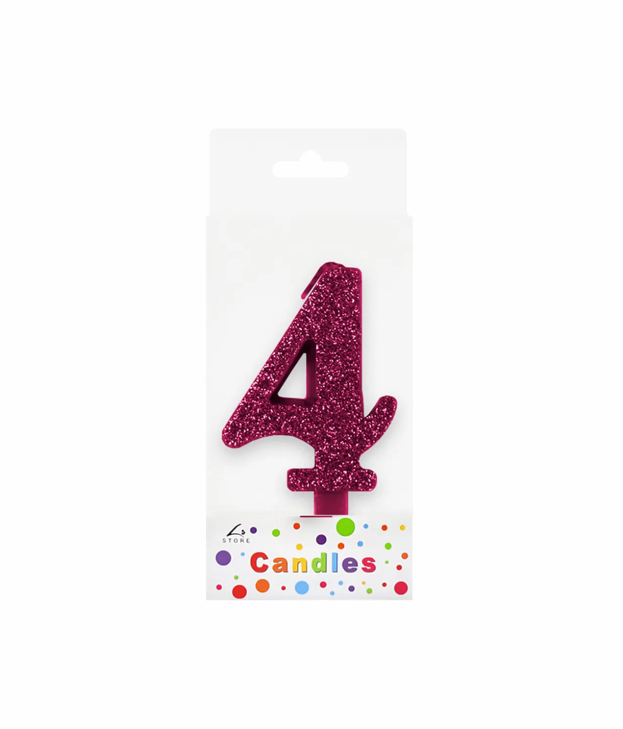 Glitter Magenta Number Candle 4
