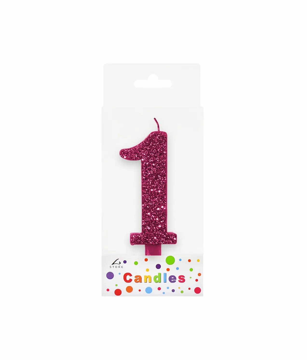 Glitter Magenta Number Candle 1