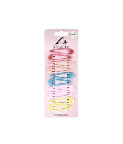 Glitter Pastel Snap Clip Set 10pk