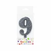 Glitter Silver Number Candle 9